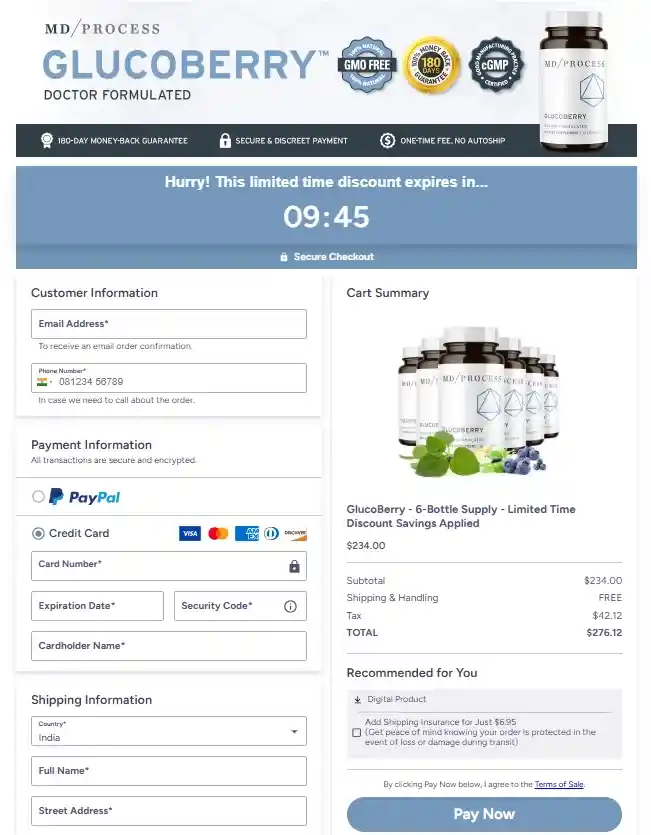 GlucoBerry Order Page